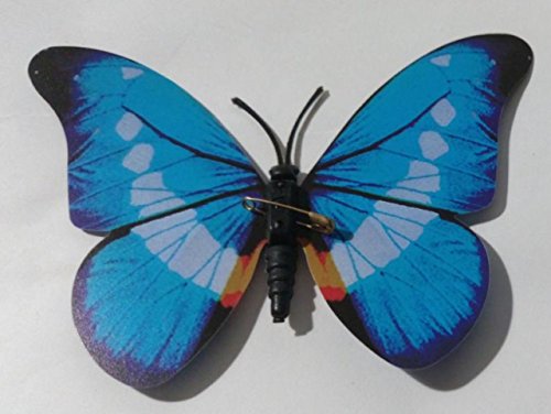 Amazon | 蝶々 模型 安全ピン ブルー ミニチュア 蛍光 ちょうちょ